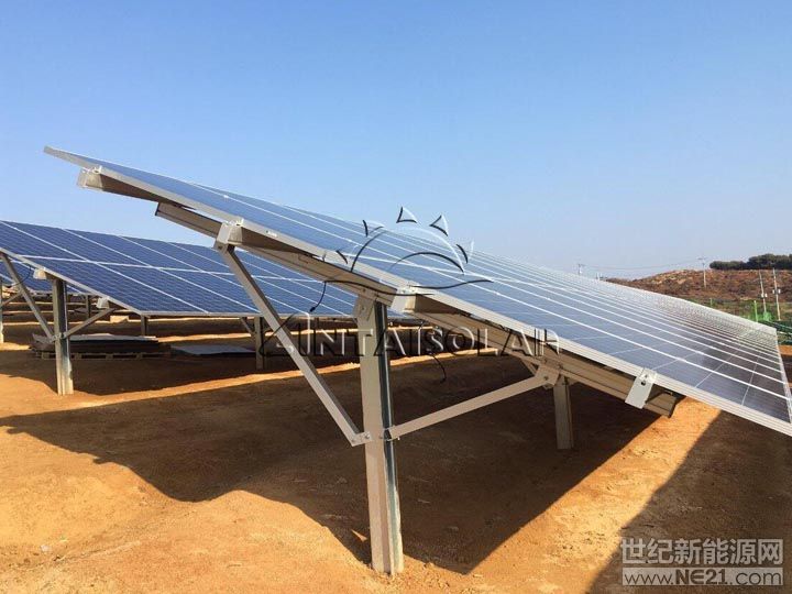 無角度調整可能單樁雙支撐支架解決方案 